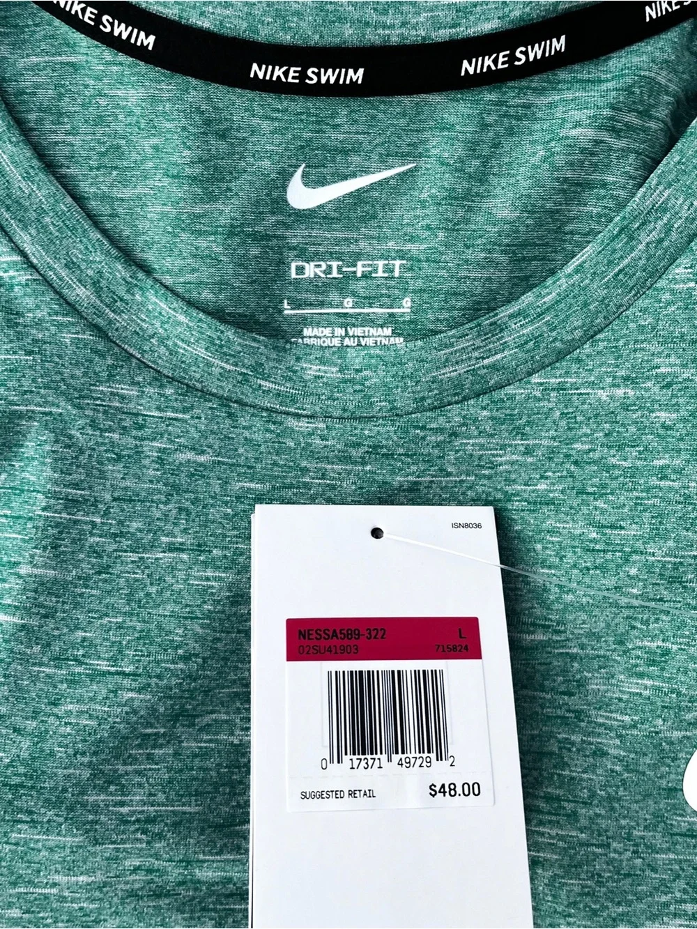 Nike Heather Green Teal Dri-FIT Short Sleeve Tee NESSA589-322 Large